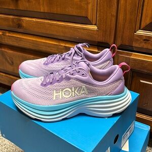 HOKA Bondi 8. Size 7.5 Blue & pale purple never worn running shoes.